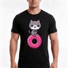 Cat Kawaii Donut Cute Tshirt Summer Casual Cotton Tee Oversized Streetwear Tops Vintage Graphic Print Unisex Unisex Unisex
