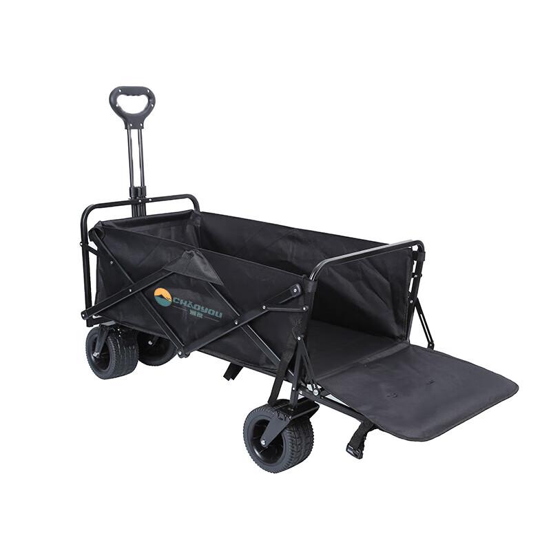 Outdoor Camping Folding Cart with Tank Wheels