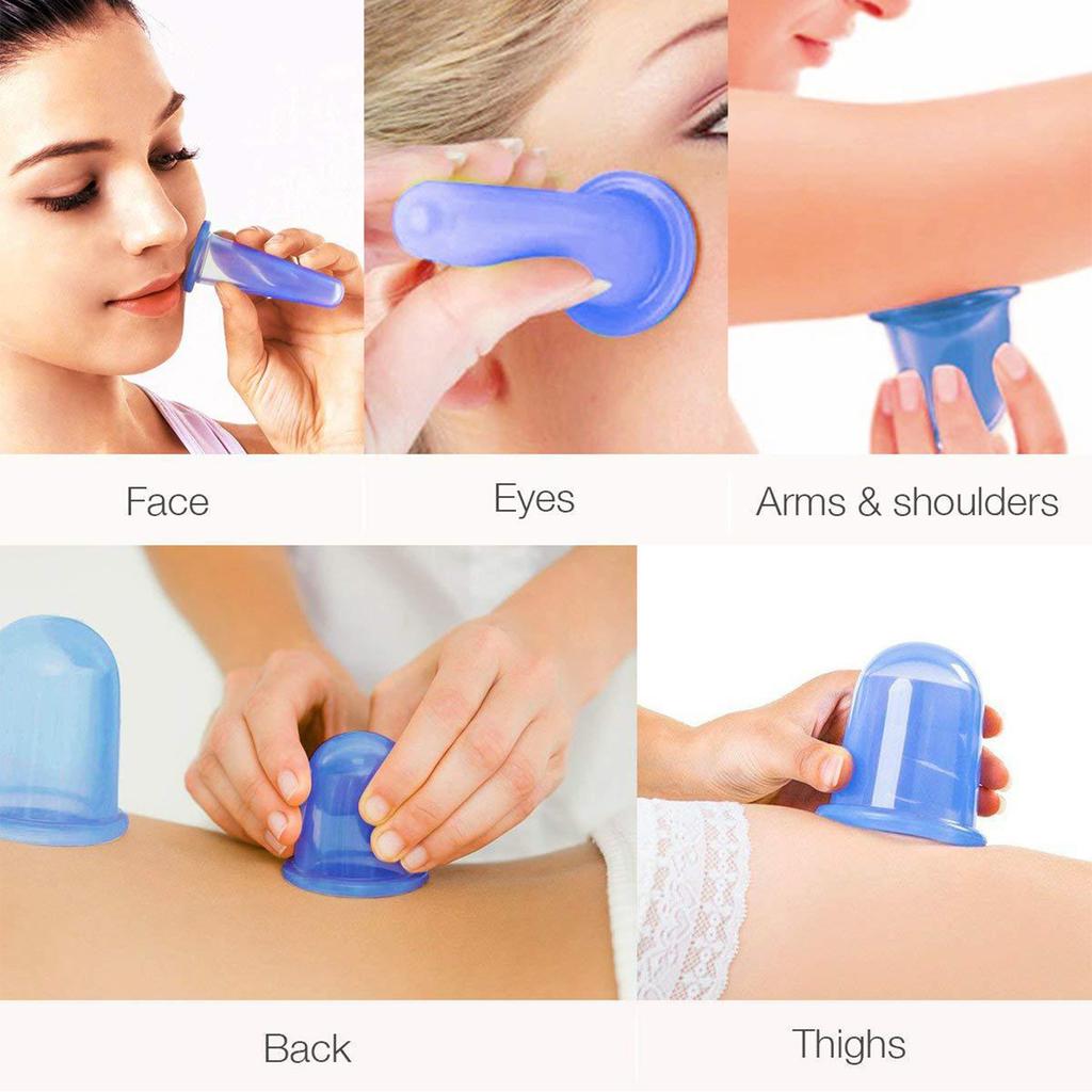 BEPAN 3PC Silicone Vacuum Suction Cup Massager Body Facial Suction Cup Massage Suction Cup Anti-cellulite Vacuum Treatment Massager