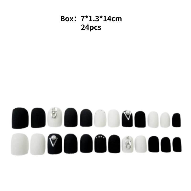 Simple Short Removable Black Cool Chain For Women Wearing Fake Nails Fashionable