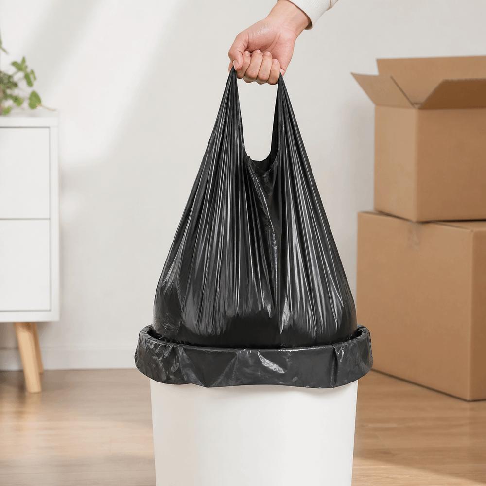 Black Handled Trash Bags Disposable Supermarket Shopping Bags Garbage Bags Home Cleaning Supplies