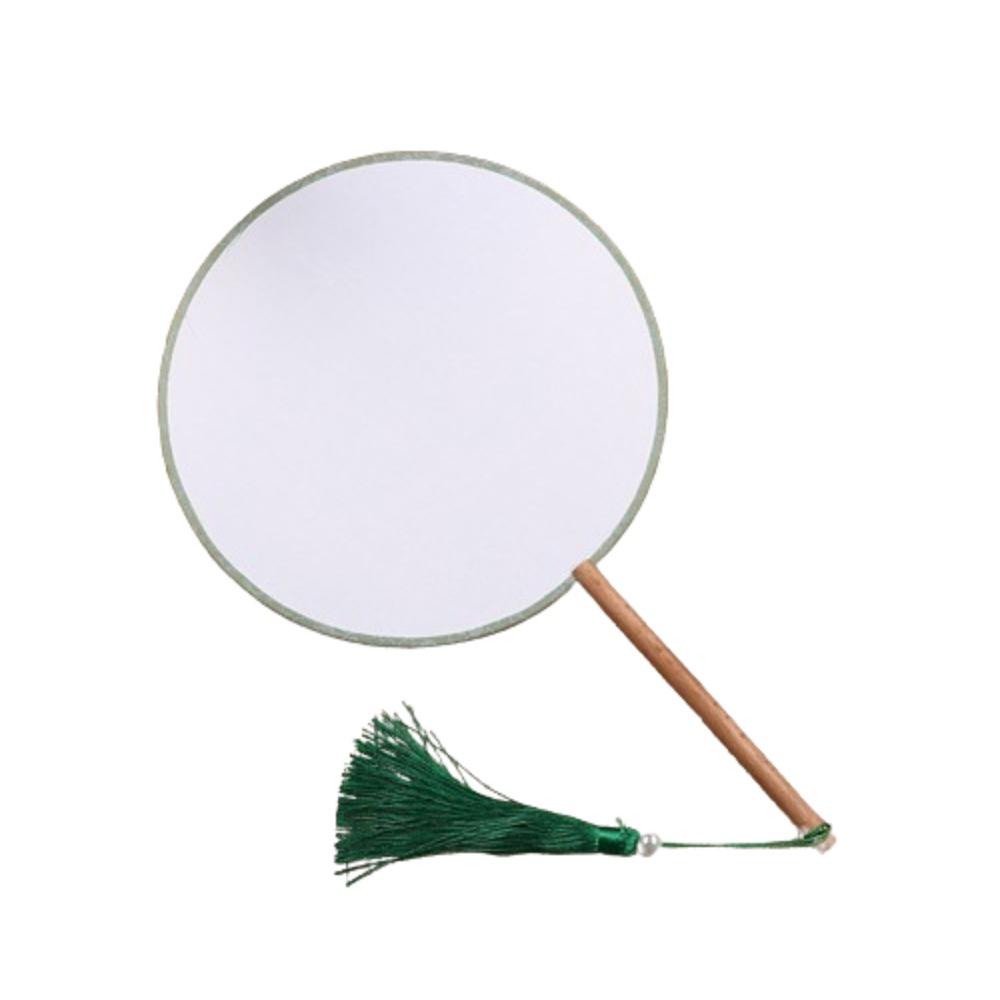 Chinese Style Blank Round Hand Fan Embroidery Dance Fan Wooden Silk Hand Fan  Home Decoration