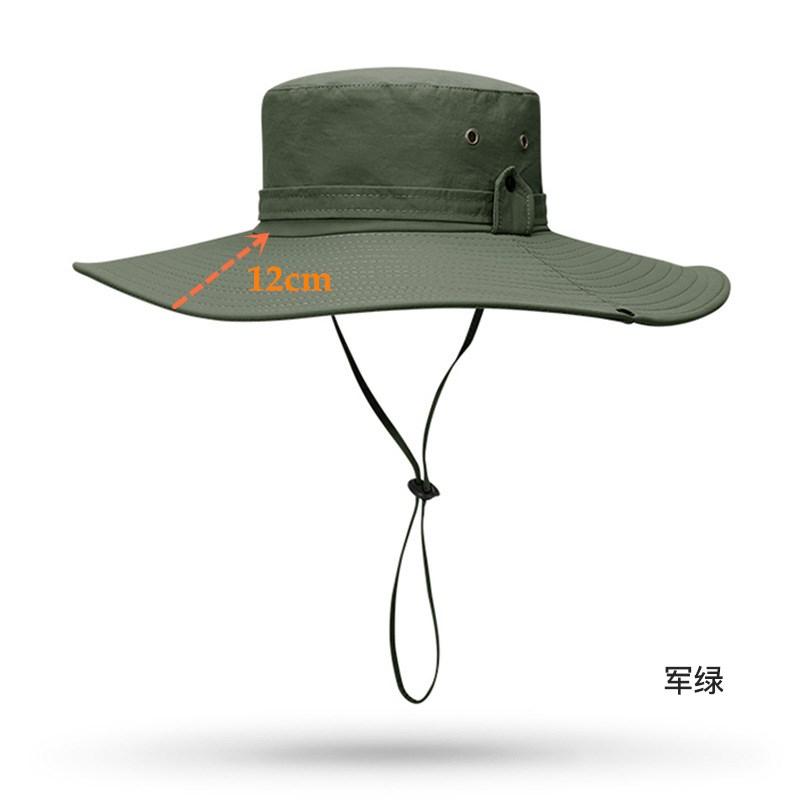62cm Męski Kapelusz Outdoorowy Letni Kapelusz Wędkarski Turystyczny Jeździecki Duże Rondo Ochrona przed Słońcem Anty-UV Oddychający Wodoodporny Kapelusz Wiaderkowy
