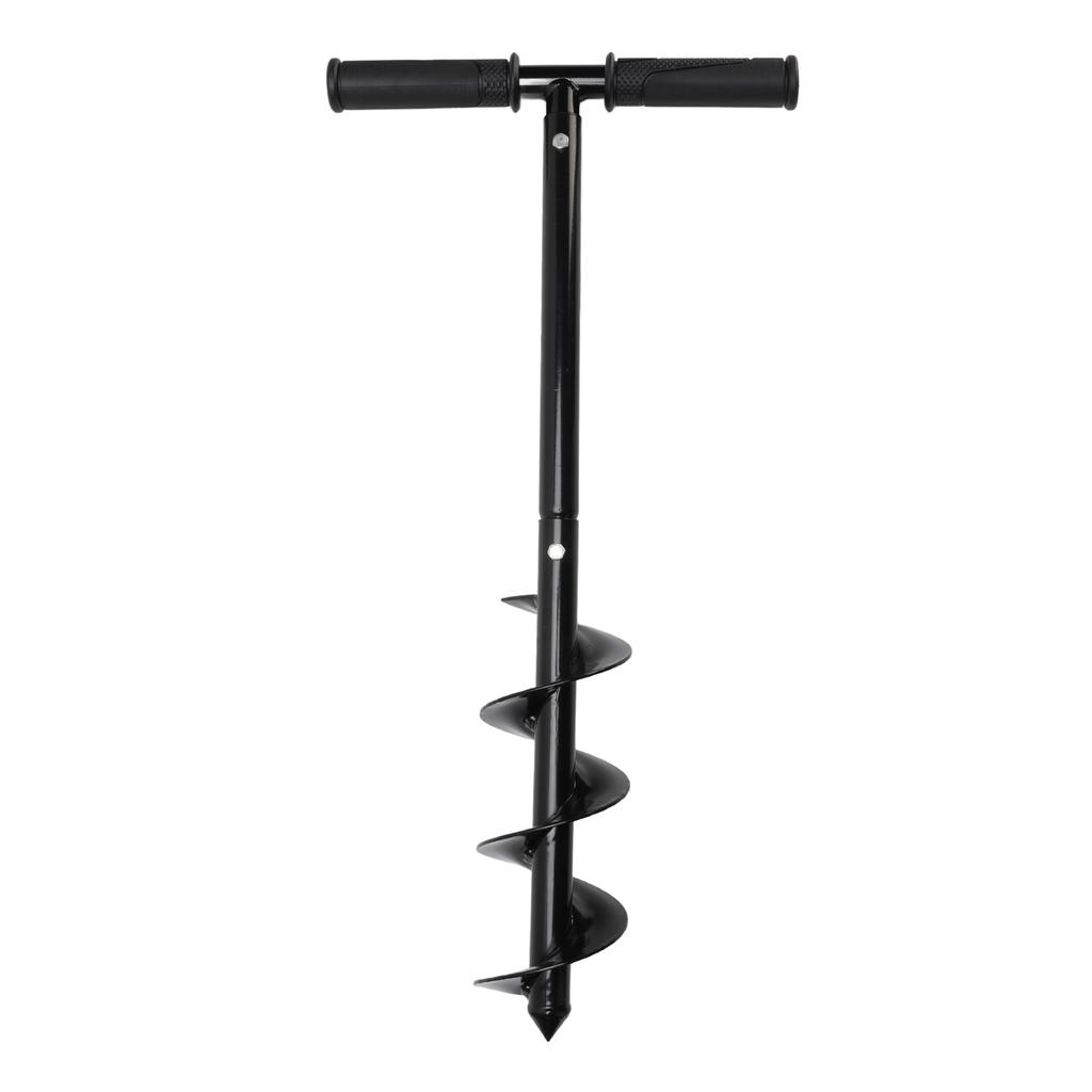 Garden Auger Drill Bit, T Shape Hand Drill Auger Post Hole Digger Steel Spiral Drill Bit with Handle Multifunction Garden Auger Tool Drill Digger Bit