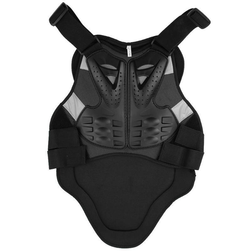 Praktische Schwarze Motocross Rennsport Rüstung Motorrad Fahr Körper Schutz Jacke Mit Verstärkter PE Schale Und Verstellbaren Gurten