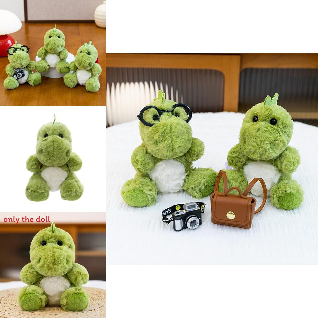 Dinosaur Plush Toy With Camera Flashing Light And Backpack Decor For Stress Relief And Kids Play