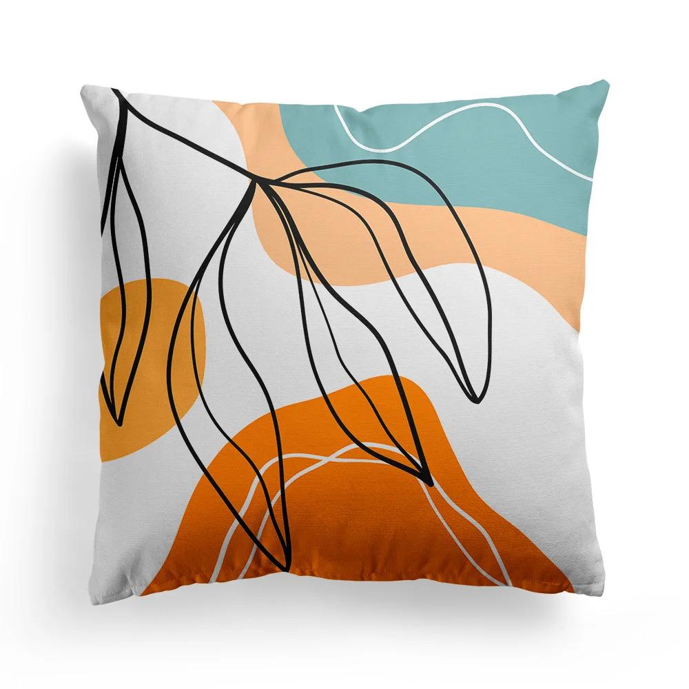 Nordic Abstract Art Print Pattern Cushion Cover Home Living Room Sofa Decoration Square Polyester Pillow x
