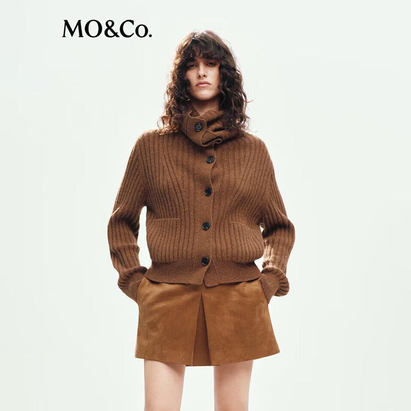 

MO&Co. Women s Alpaca Blend Turtleneck Cardigan XS