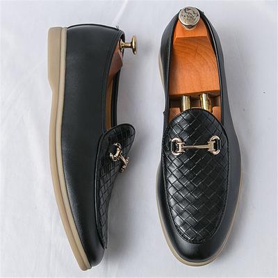 Luxus Designer Neue Herren Slipper Herren Spitz Strickmuster Lackleder Formell Hochzeit Ballkleid Heimkehr Schuhwerk