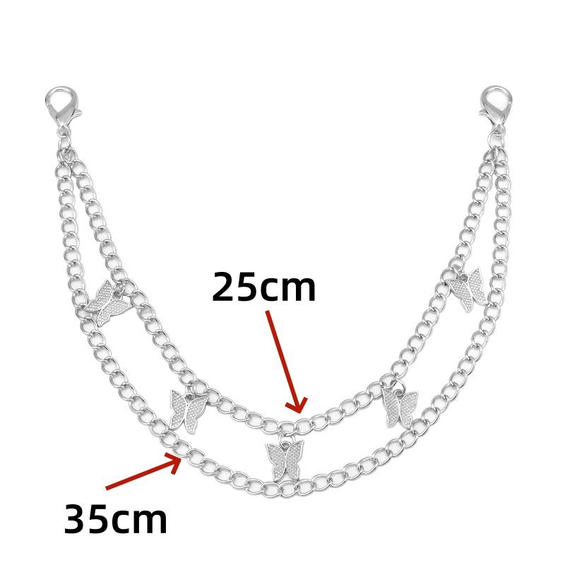 1 Piece Diy Handles Butterfly Cross Pearl Pendant Shoulder Bag Chain Replacement Bag Accessories Multi-Layer Metal Bag Chain