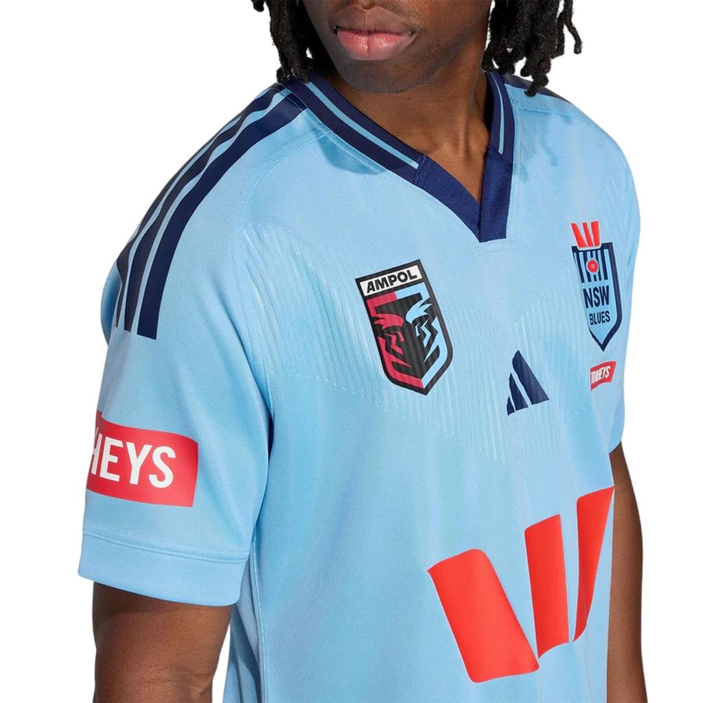 Adidas Mens 2025/2026 NSW Blues Rugby Shirt