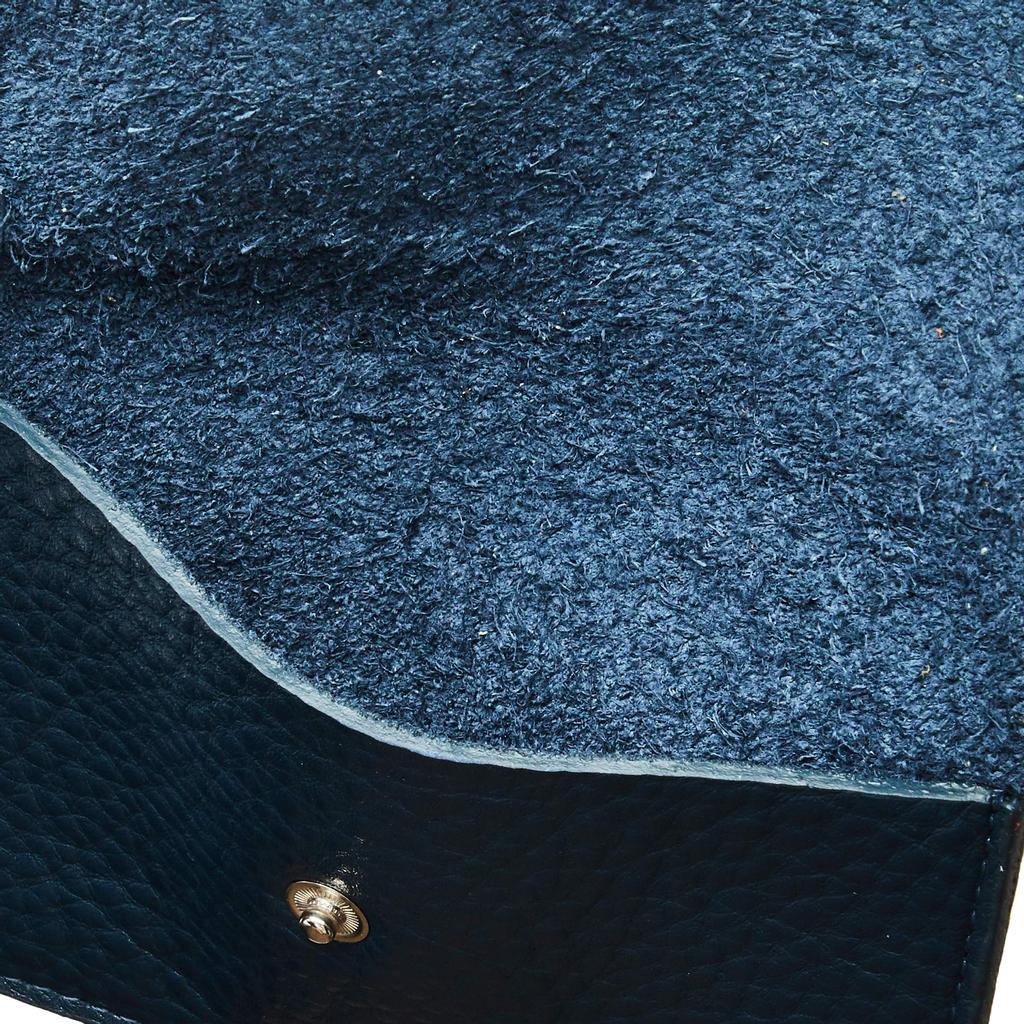 [Unplug] Calf Leather Tote Bag with Pouch (Large, Horizontal) 137040K-M (Outer) Navy X (Lining) Black Polka Dots