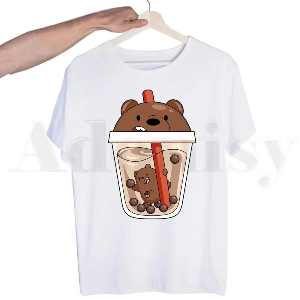 Bubble Tea Cute Cartoon Fashion Kawaii Graphic Tshirts Men Fashion Summer T-shirts Tshirt Top Tees Streetwear Harajuku Funny