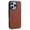 KIGC For iPhone 15 Pro Max Case Litchi Texture Leather Coated PC+TPU Phone Cover