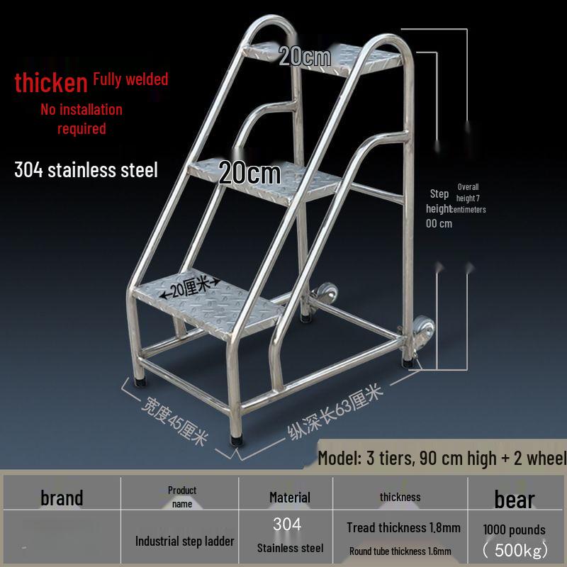 304 Stainless Steel Multi-purpose Step Stool & Ladder
