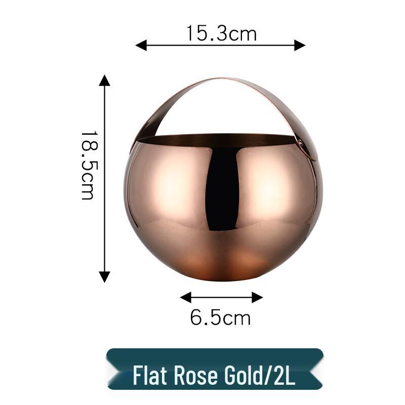 Шанци Большое Сферическое Ведро для Льда Розовое Золото