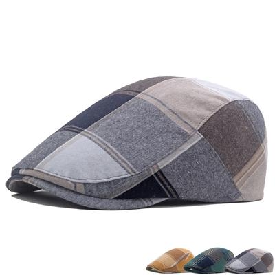 VårHøst Tynn Baret Menns Bomull Rutete Fremoverlue Utendørs Solhatt Newsboy Caps Mannlig Gatsby Malere Luer