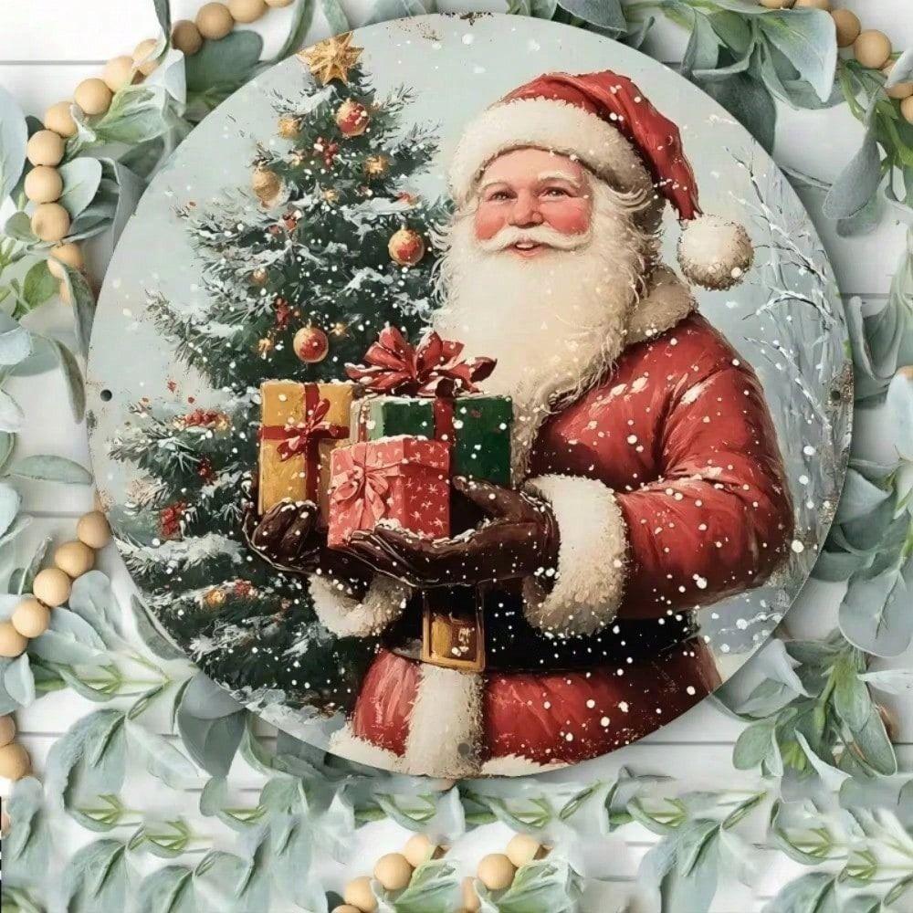 Vintage Santa Claus Metal Poster Wall Art