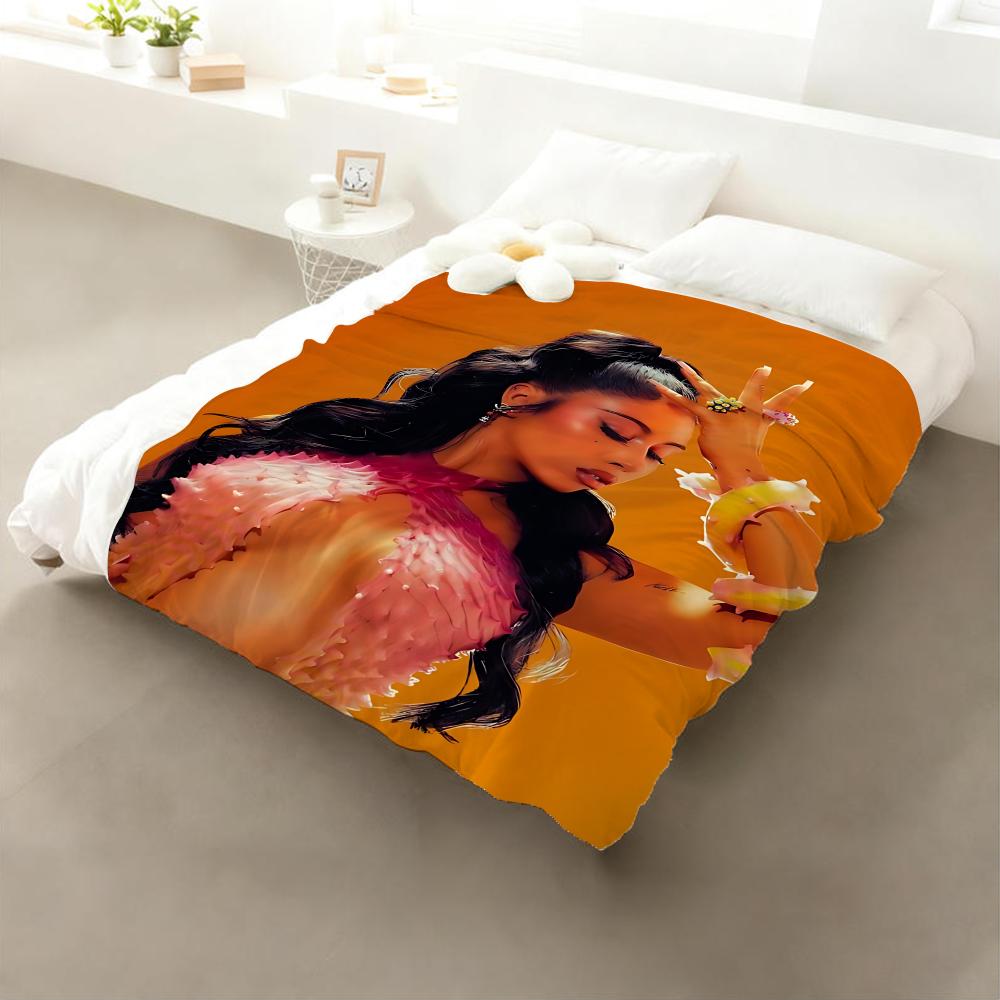 Album Cover K-Kali U-Uchis Throw Flannel Throw Blanket: Soft Kid-Friendly Warm Anti-Static All Season Washable Couch Bed Home