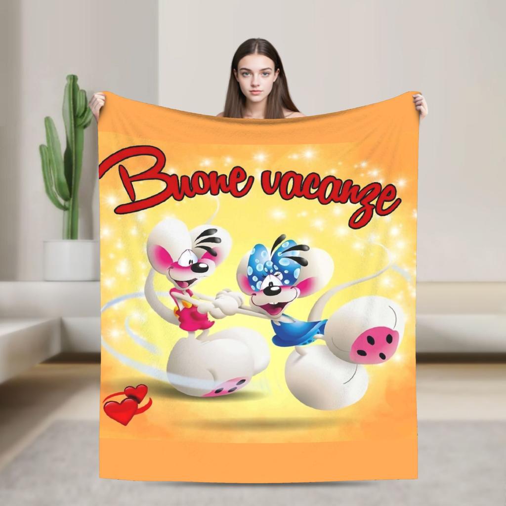 Cute Mouse Diddl Plush Blankets Children Flannel Throw Blanket For Home Decor Warm Design Quality Bedspread Birthday Gift