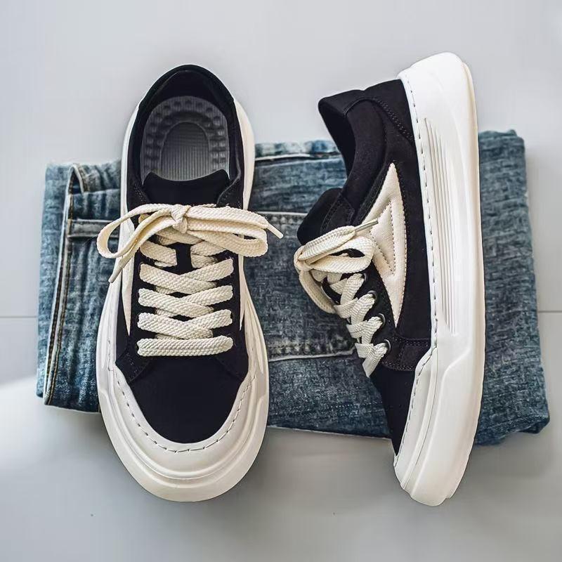 Original niche retro men's shoes breathable canvas shoes autumn and winter sports and leisure shoes student versatile thick baseplate shoes