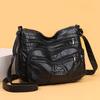 Retro Soft Leather Women's Bag New Leather Texture Large Capacity Multi-layer Small Square Bag Single Shoulder Messenger Bag Medium Mother Bag