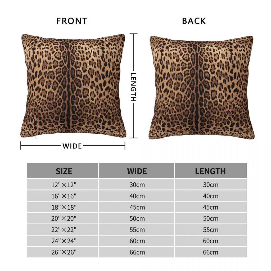 Leopard Print Skin Square Pillowcase Pillow Cover Cushion Throw Pillow For Home Bedroom Car