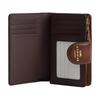COACH Corner Zip Polished Style Snap Closure Leather Wallet Medium Women's Gold with Mahogany Gold with mahogany color