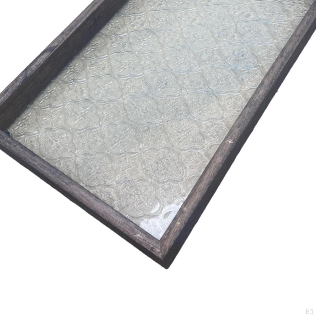 Wooden Serving Tray Trays for Eating Platter Multiuse Glass Snack Tea Bedroom