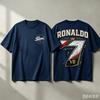 Fußball Grafik mit Vorderseite 7 Rückseite Design CR7 T-Shirt 2026 Sommer Neu Unisex Unisex Mode Übergroßes Baumwoll-T-Shirt Streetwear Y2K