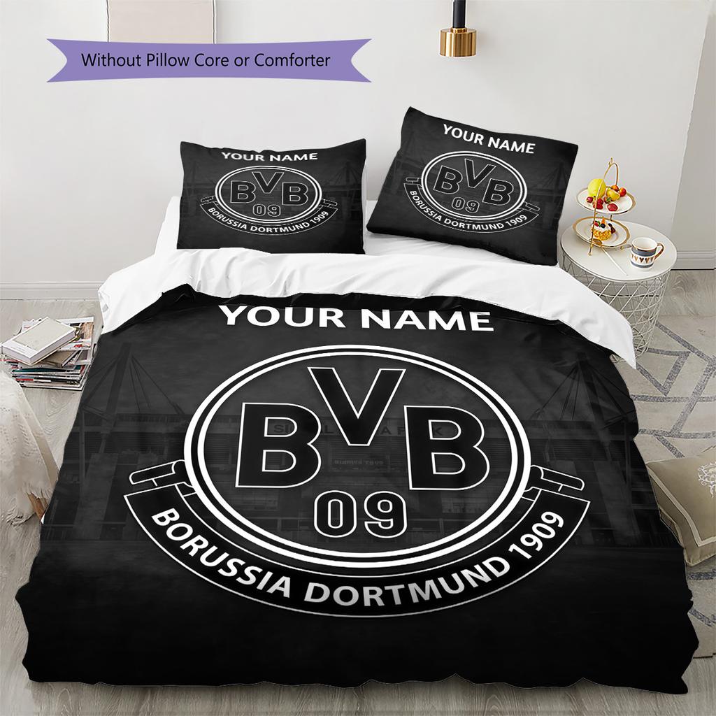 Custom Name BVB Pattern Bedding Quilt Set  Home Decoration  Gift (1 * Duvet Cover + 2 * Pillowcase  Without Core)