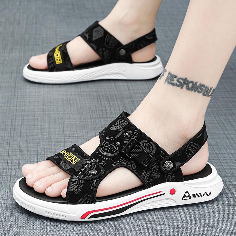 Fashion CYYTL Mens Slippers Casual Summer Shoes Beach Sandals Outdoor Slides Leather Walking Comfort Designer Fashion Lightweight Luxury