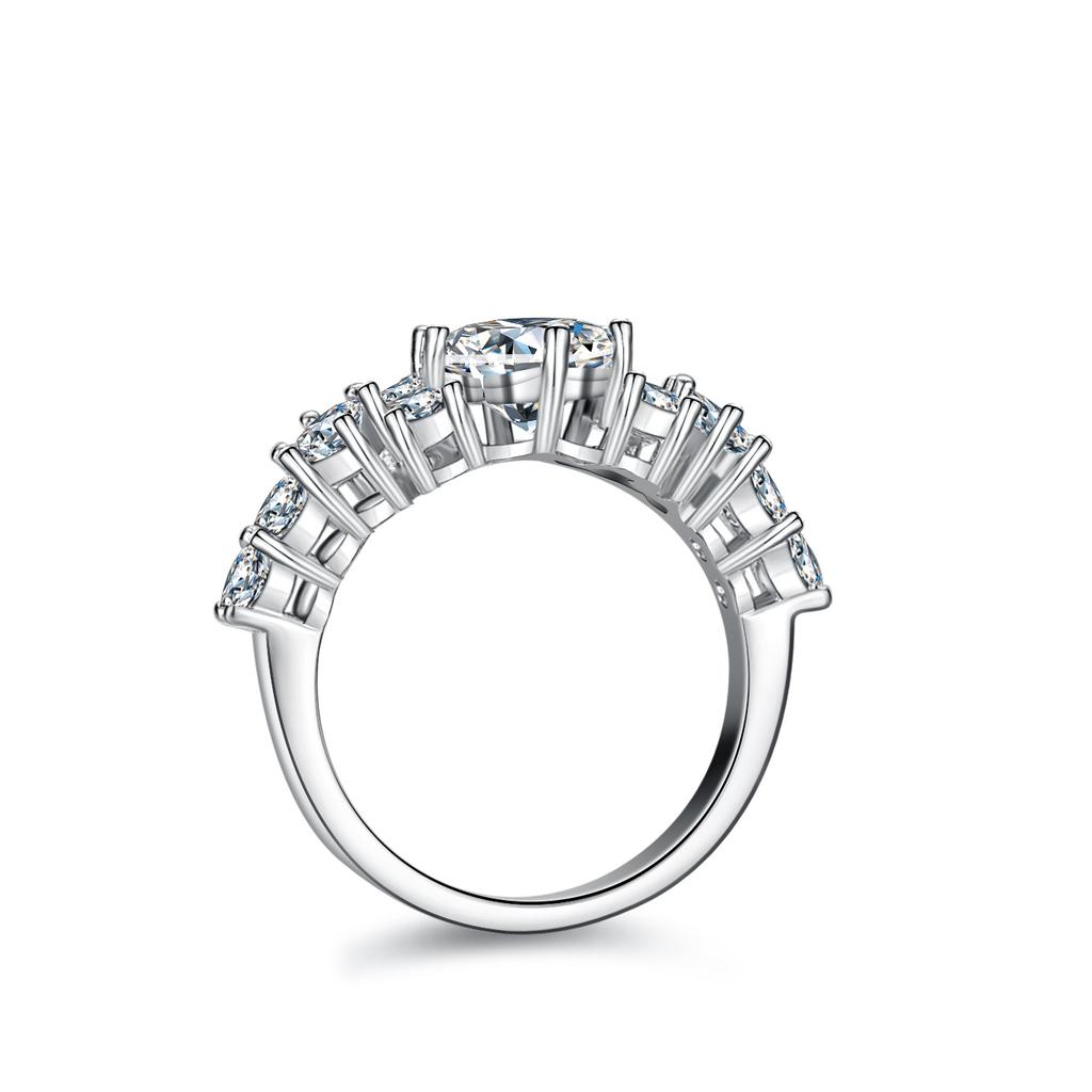 S925 Sterling Silver Ring for Women New Fashion Princess Square Four Claw 1ct Moissanite Ring Silver Ornaments Exquisite Jewelry Gifts