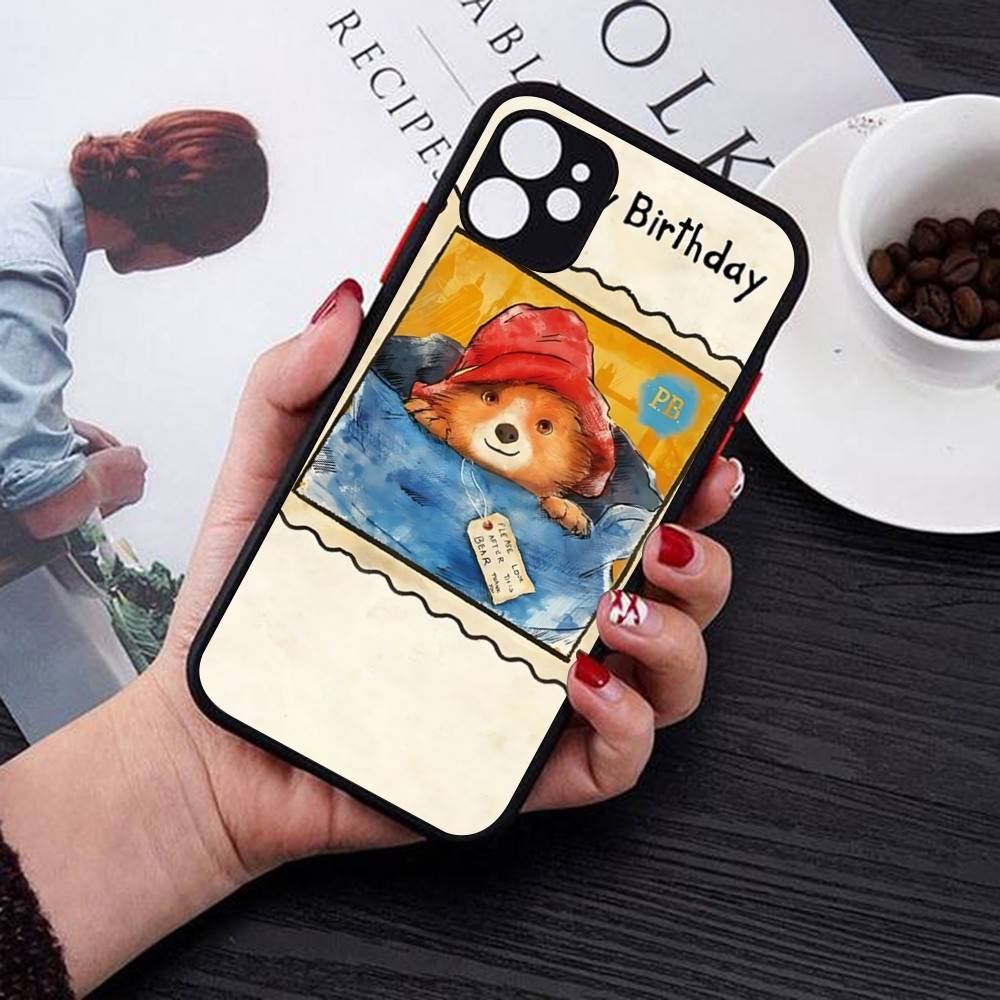 Cute P-Paddingtons Bear Matte Translucent Phone Case For Iphone 16 ProMax 15 14 13 12 11 X XS PRO Plus