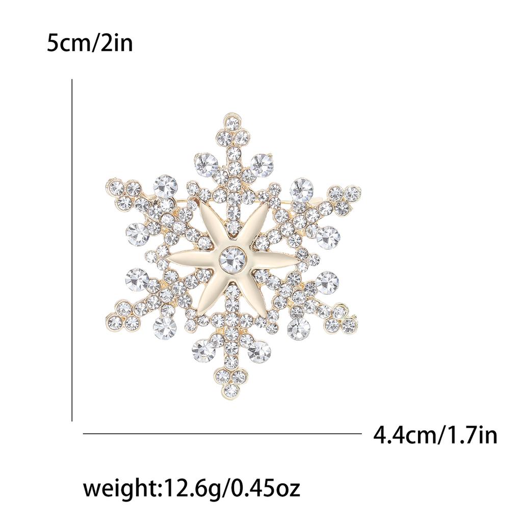 Rhinestone Snowflake Brooches for Women Unisex Christmas Pins Multi-color Available Fashion Jewellery Accessories Gifts
