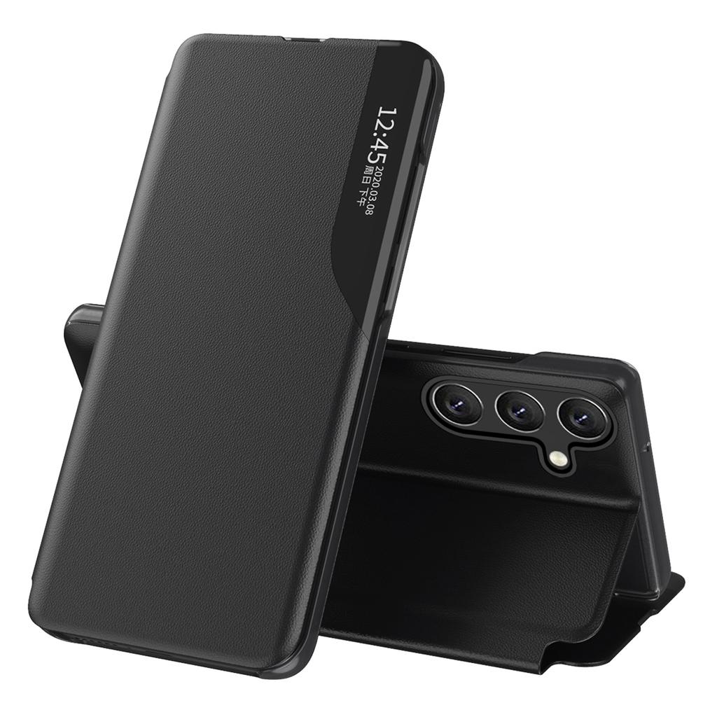 For Samsung Galaxy A54 5G Telefondeksel Klarvisningsvindu Ripesikkert Flip Lær Telefondeksel med Støtte