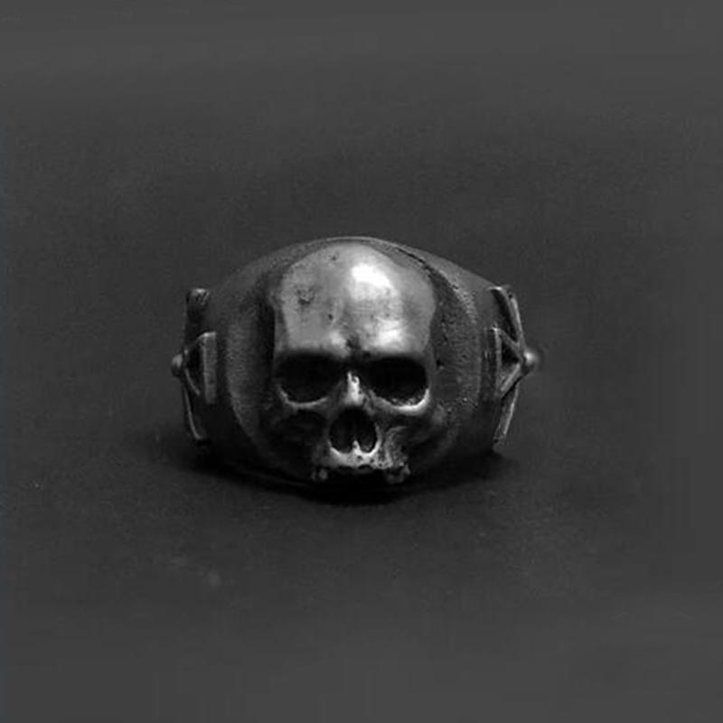 Dropshipping Men's Calvarium Skull Ring Gothic 316L Stainless Steel Biker Ring Motorcycle Band Jewellery Party Gift OSR734