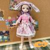 30CM Mini Movable 23Jointed Doll Girls Toy 3D Big Eyes BJD Princess Full Outfits Dresses Collection Childrens Doll Gift