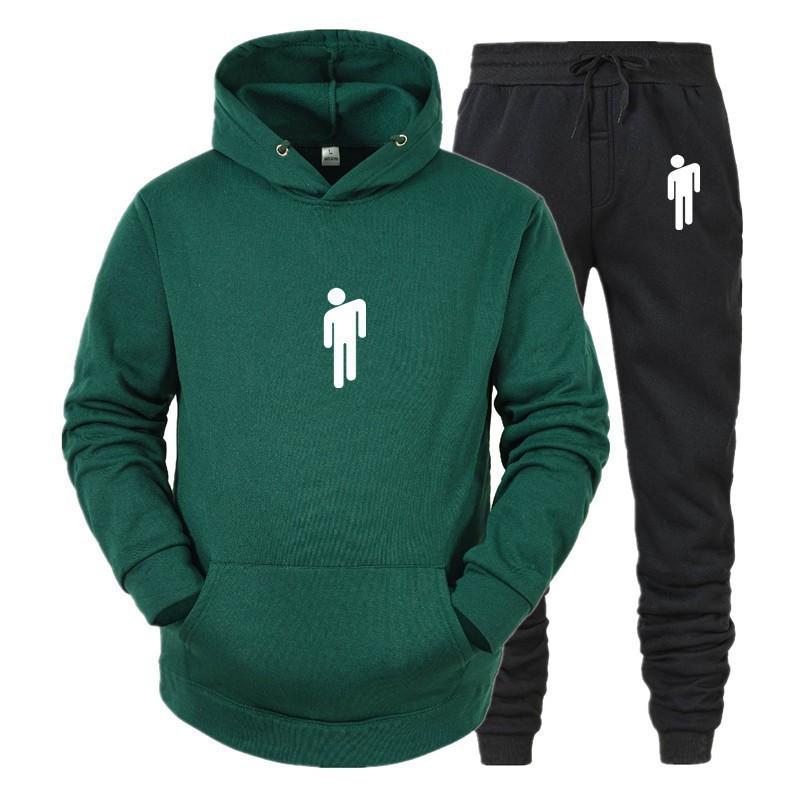 Hot Search Men's Women's Loose Hoodie Set Printed Couple Fashion