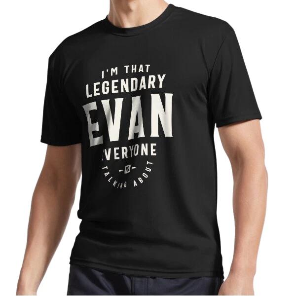 

New The Legendary Evan Custom Name Evan Active Logo T-Shirt Funny Size S to 5XL L
