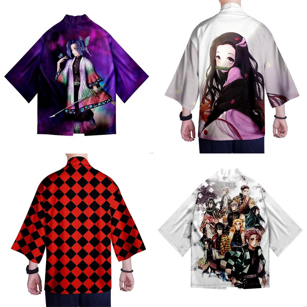 Anime Demon Slayer Kimetsu No Yaiba Cosplay Loose Haori Kimono Robes Coat Tops For Stunning Costume Parties