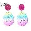 Acrylic Earrings with Glitter Finish Easter Bunny for Women Glittery and Colorful Rabbit Dangle Festive Holiday Jewelry Celebrations Gifts Lightweight