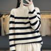 Women Sweater Turtleneck 100% Wool MODERN NEW SAGA Zipper Knit Pullover Turn-down Collar Thick Winter Jumpers Female Knit Tops