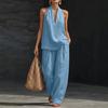 European & American Plus Size Halter V-neck Cotton Linen Blend Camisole