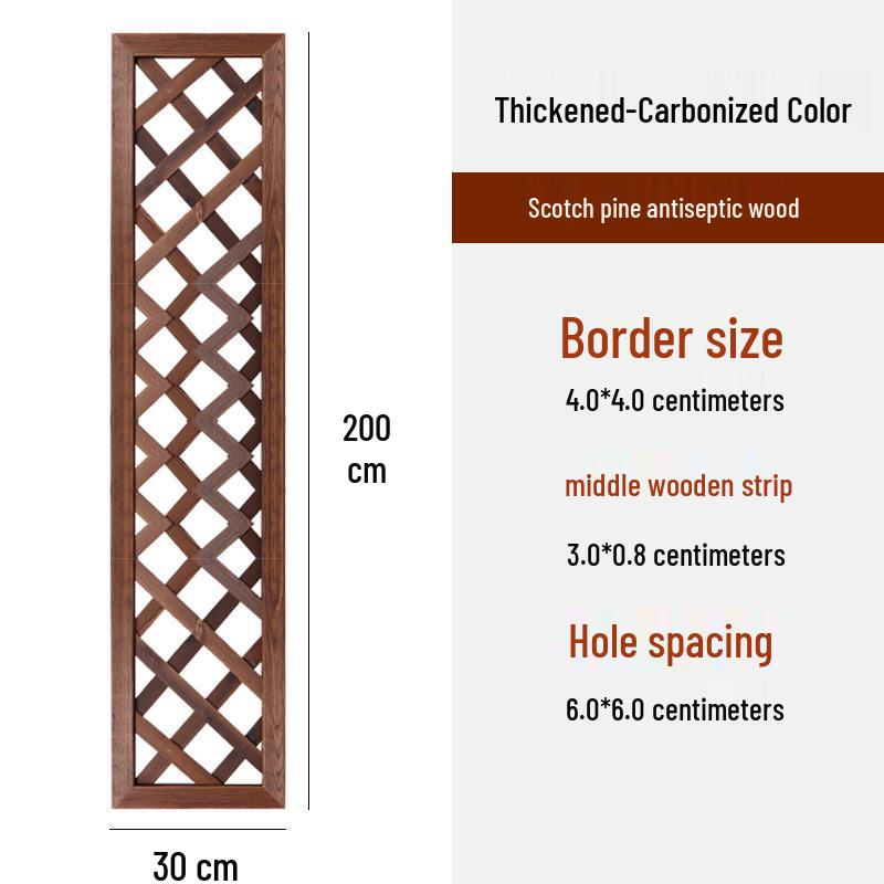 Carbonized Wood Fence and Railing Picket with Climbing Plant Stand for Outdoor Decoration
