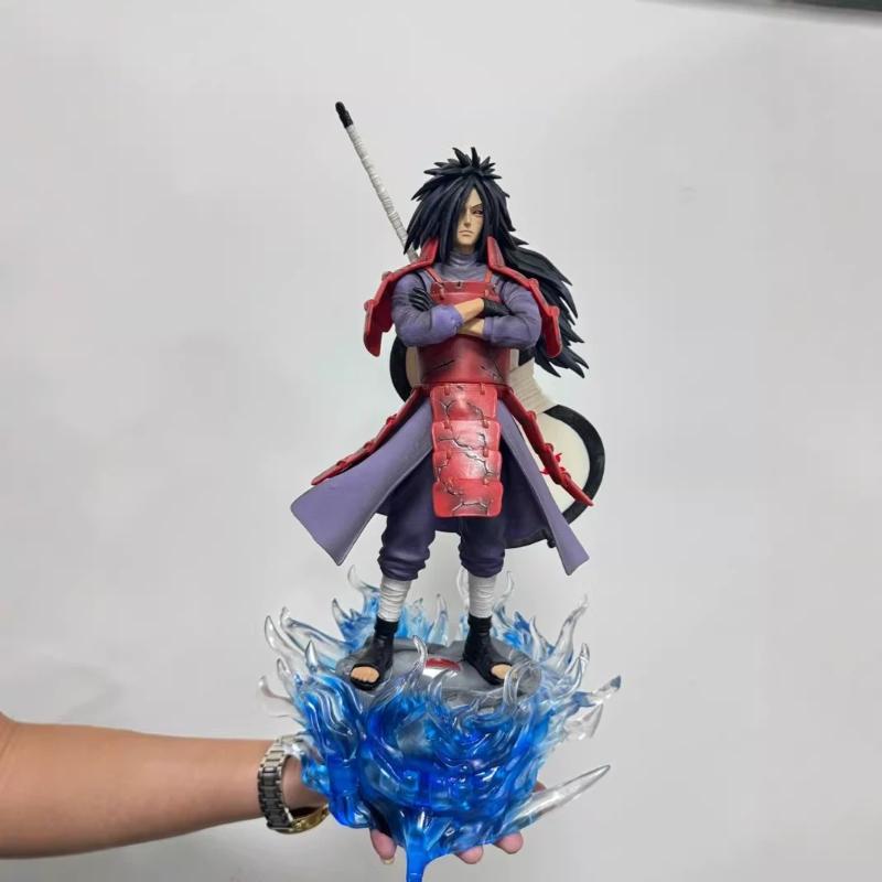 25cm/42cm Anime Naruto GK Uchiha Madara CW Torwächter Version Leuchtende Figur PVC Statue Sammlermodell Spielzeug Schreibtischornament Junge Geschenk
