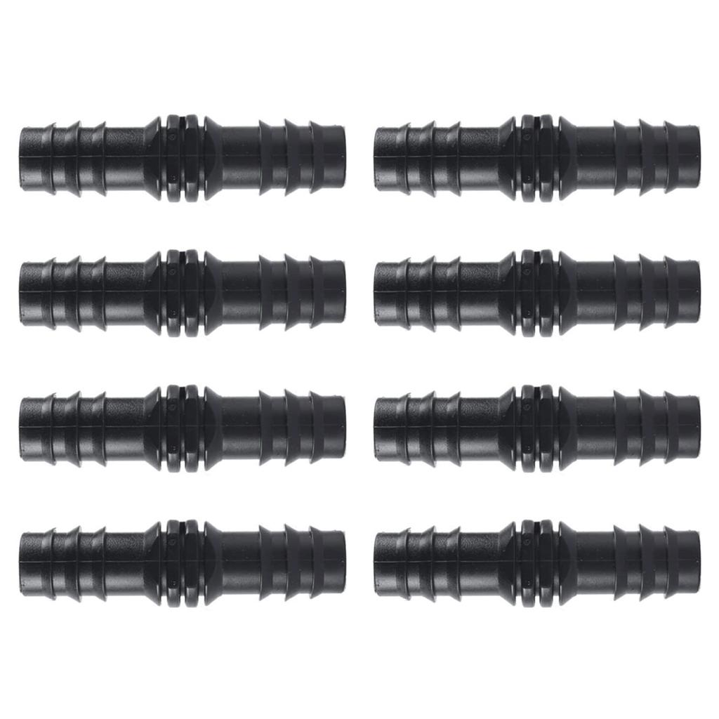 8Pcs Drip Irrigation Barbed Coupling Fittings Kits Drip Line Couplings for 1/2inch Tubing 16MM Barbed Connectors