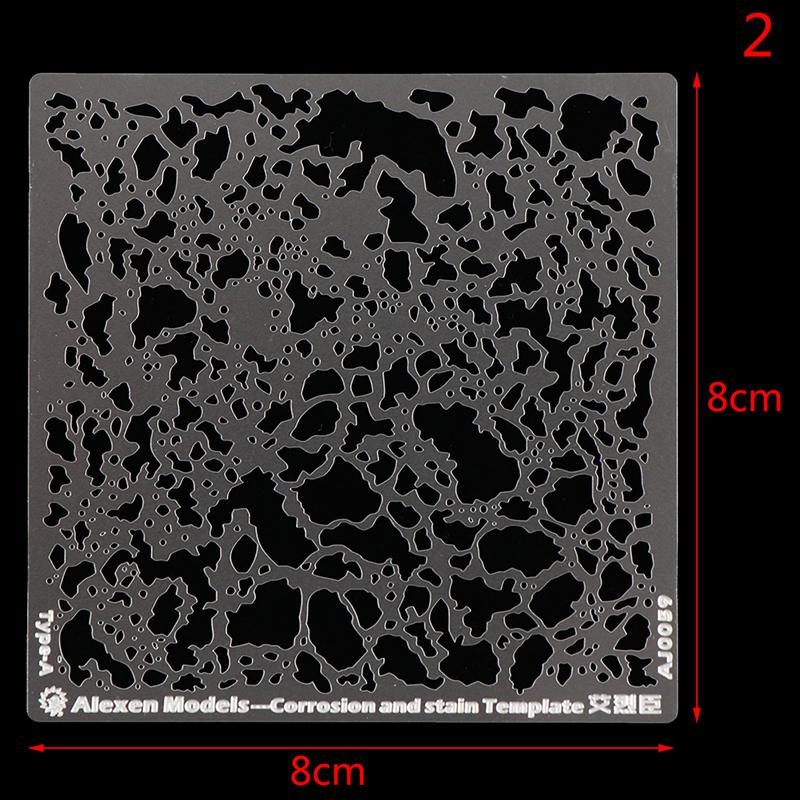 

Шаблон трафарета для нанесения пятен от коррозии, инструменты для распыления на пластину с утечкой для военной модели