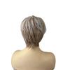 Women Natural Short Wavy White Gradient Wig Rose Net Synthetic Curly Wigs