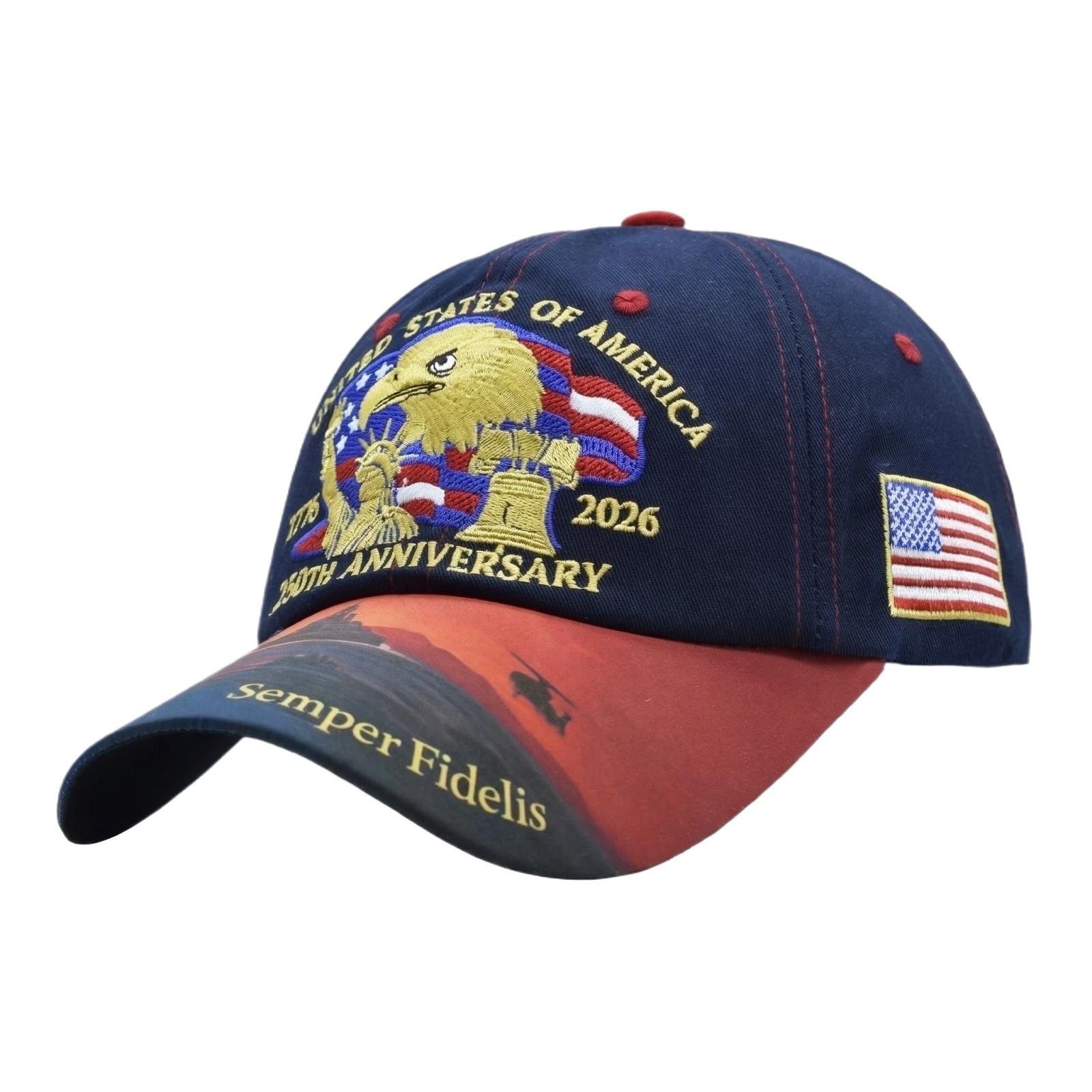 Printed Baseball Cap, Commemorating The 0th Anniversary Of The United States . One Size